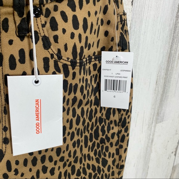 Good American Good Waist Leopard Print Skinny Jeans Ankle - Picture 6 of 10